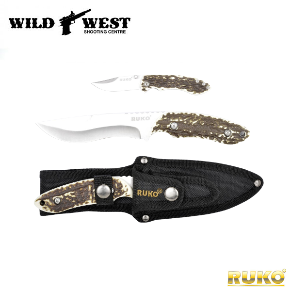 RUKO Knives #RUK0157 Fixed Blade Hunting Knife & Folder Set | Wild 